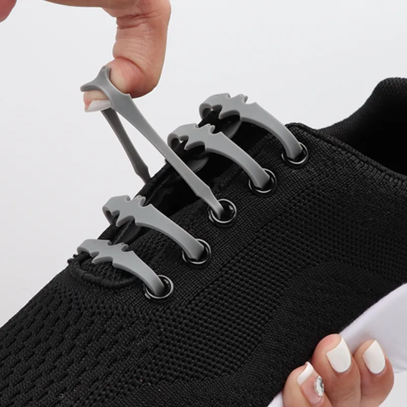 Save Big on Bulk Shoelace Silicone No Tie Shoelaces Elastic Laces For  Shoes, 16 Pcs Bat Shape Silicone Rubber Shoelaces For Kids And Adults  Best