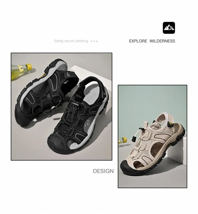 Atmungsaktive Sommersandalen Für Herren Mesh Strand Wanderschuhe_voghion.com