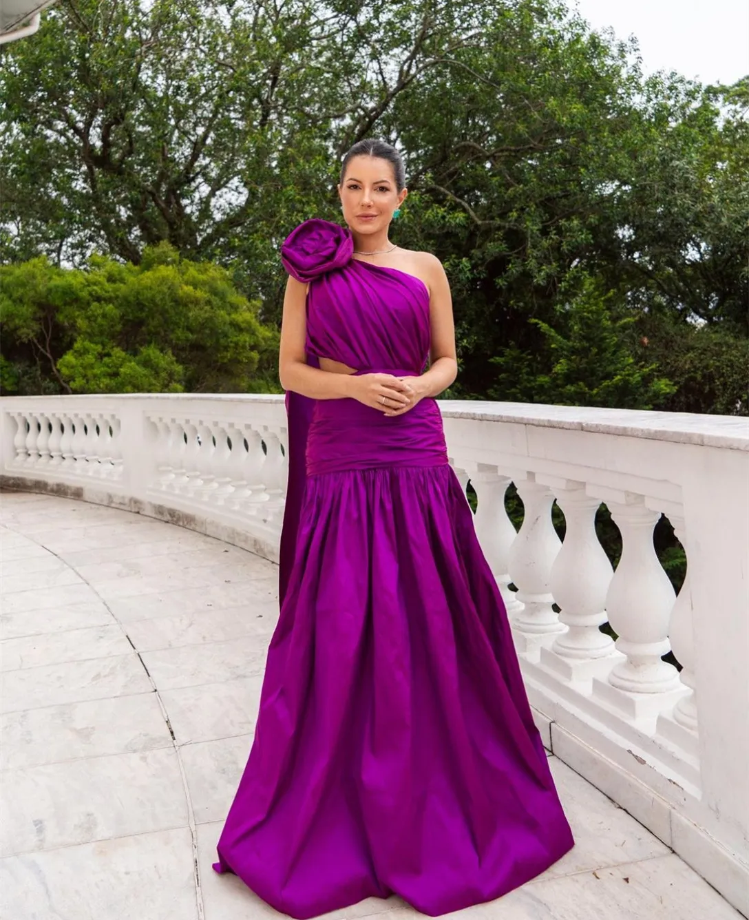 strapless open back dress Zapaka Women Corset Prom Dress with Pleated Strapless Purple Mermaid Long Party Dress with Slit, Purple / UK6