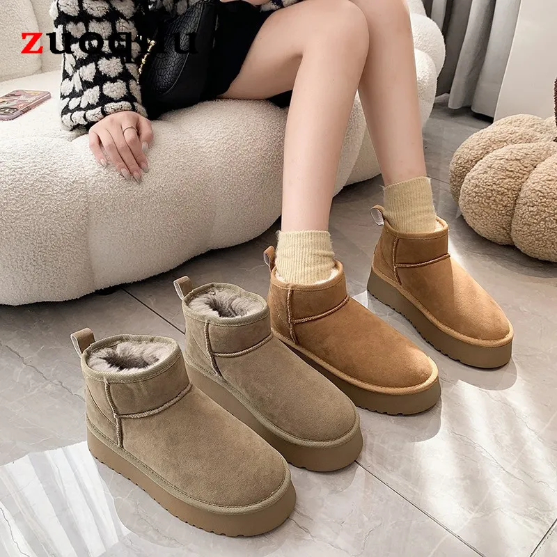 Save Big on Bulk Snow Boots For Women Australia Australian Luxe Boots:  Women's Winter Snow Boots Platform Ankle Boots With Plush Fur, Casual Slip  On