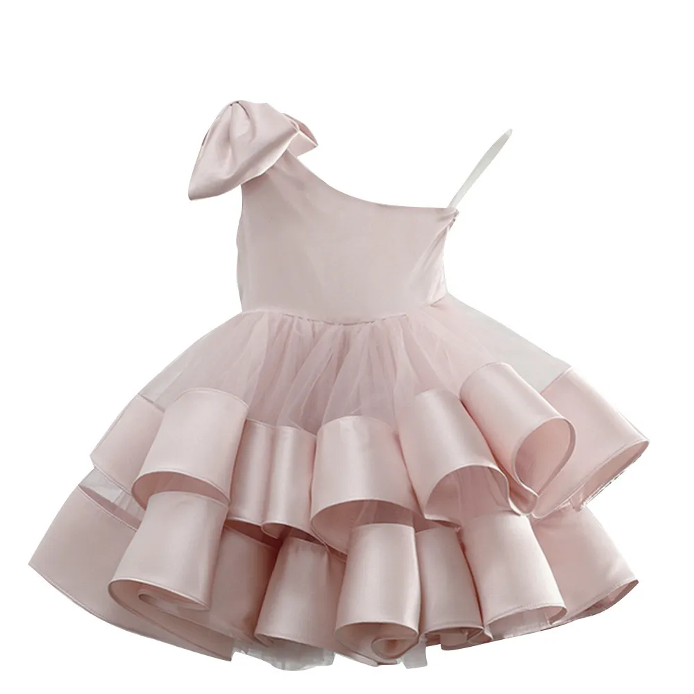 open lace back dress Luxury Blush Pink Girl Dress Feathers Beaded Princess J391L  DreamyVow