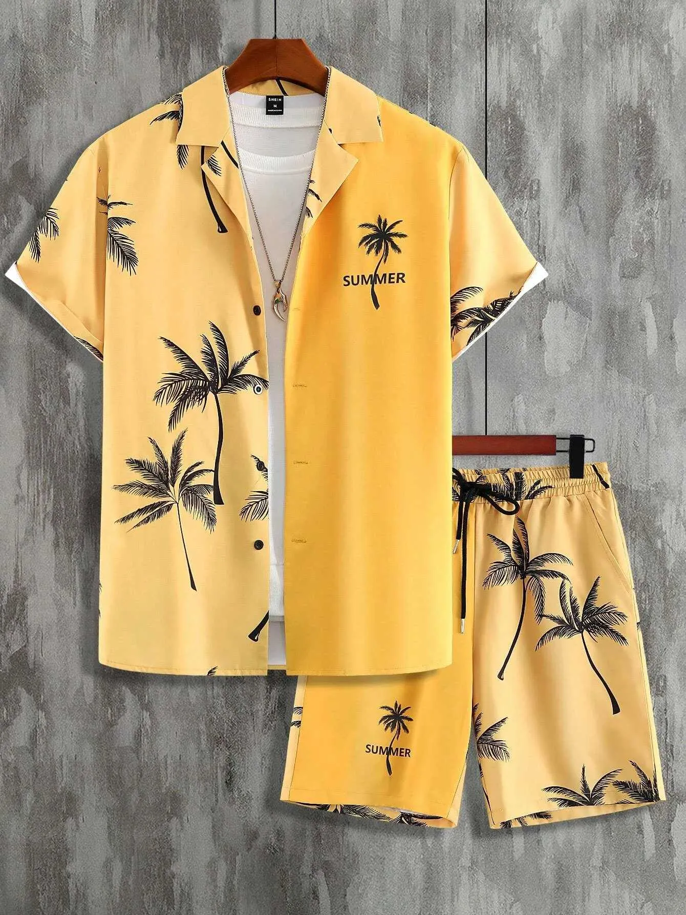 Mens Summer Clothes Drawstring Shorts Co Ord Sets Shirt And T-Shirt Men's T-Shirts Men 2 Piece Short Set Outfits Sportswear Beach Holiday Tennis