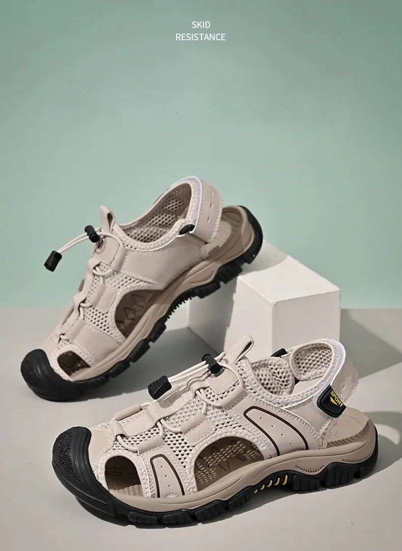 Atmungsaktive Sommersandalen Für Herren Mesh Strand Wanderschuhe_voghion.com