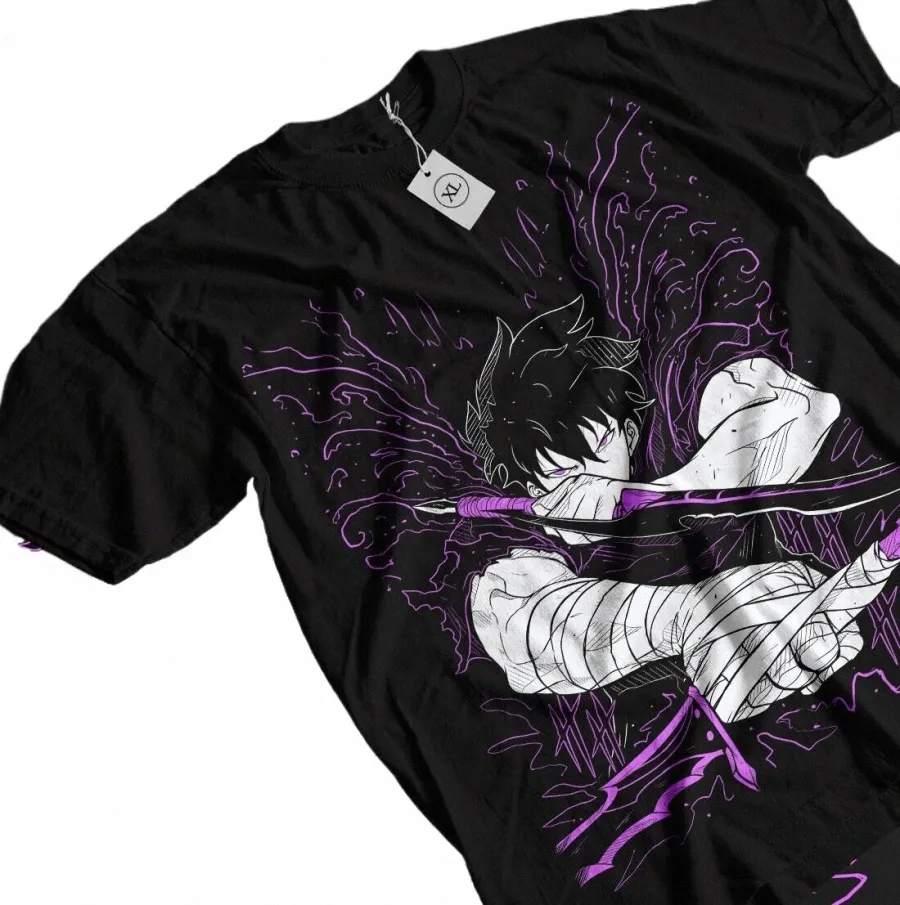 Solo Leveling T Shirt Sung Jinwoo New Anime Manga Gift Black Shirt All ...