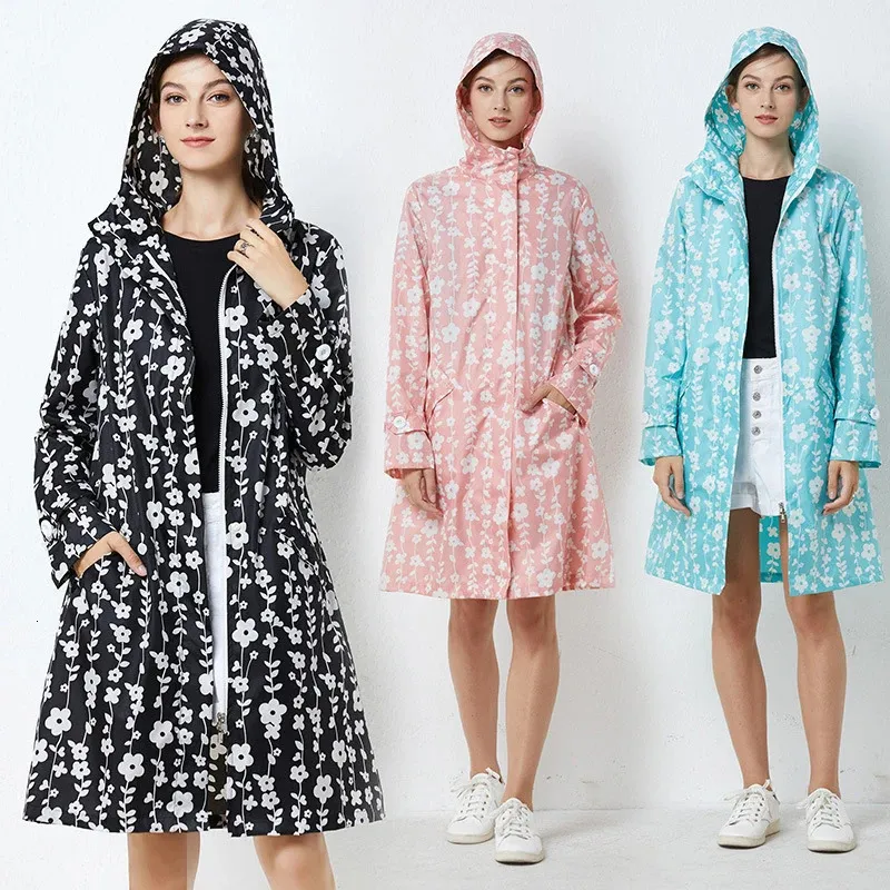 Women Raincoat Polka Cute Dot Waterproof Stylish Thickened Unisex Hooded Outerwear Rainwear Coloful Print Rain Poncho Jacket 240603 From Dou08 16.67 DHgate.Com