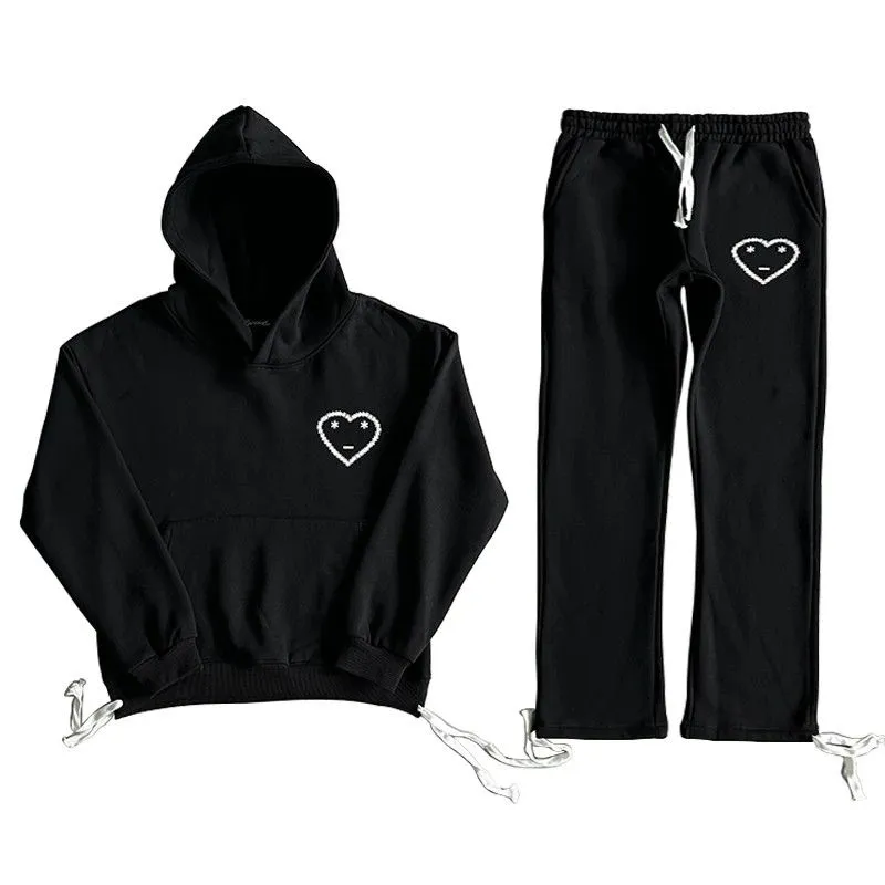 Ensemble Jogging Fille 2 Pièces Sweats à Capuche Et Pantalon - Streetwear Y2K Anime Imprimé Confortable