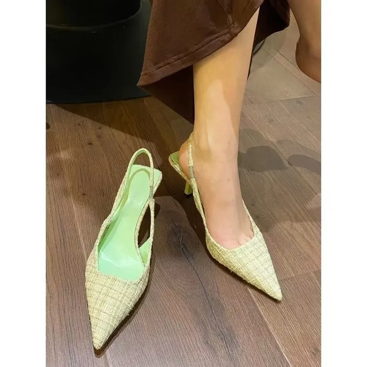 Heel with High and Fine Heels Pointed Sandals for Women's 2024 Summer New Back Empty Headed Large Size Single Shoes 01_voghion.com