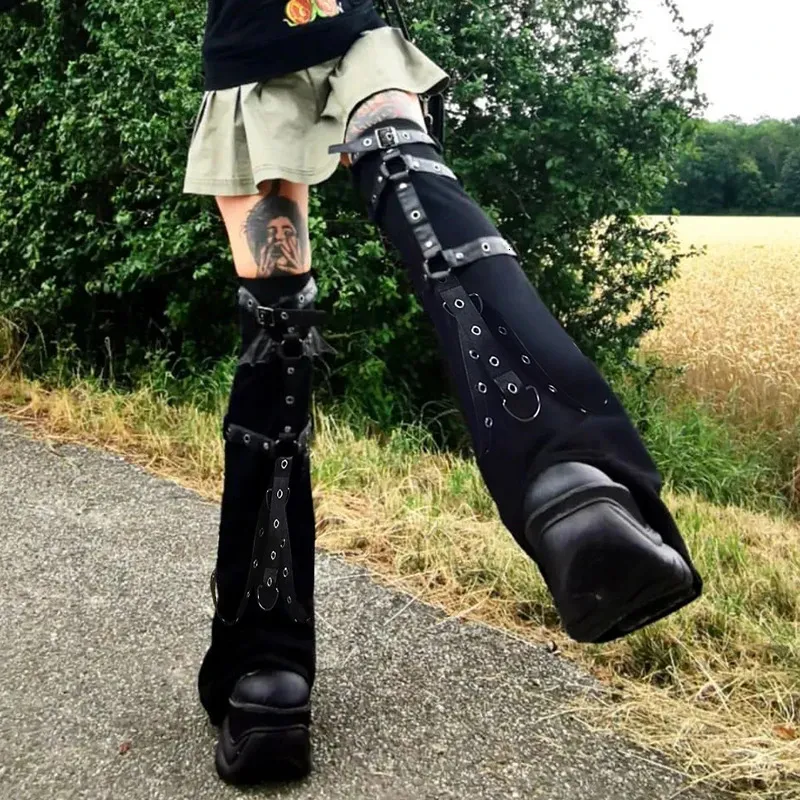 Save Big on Bulk Knee High Socks Stockings Y2K Punk Leg Warmers: Bandage  Knee High Boot Stockings For Mall Goth, Academia, And 2000s Fashion Best 