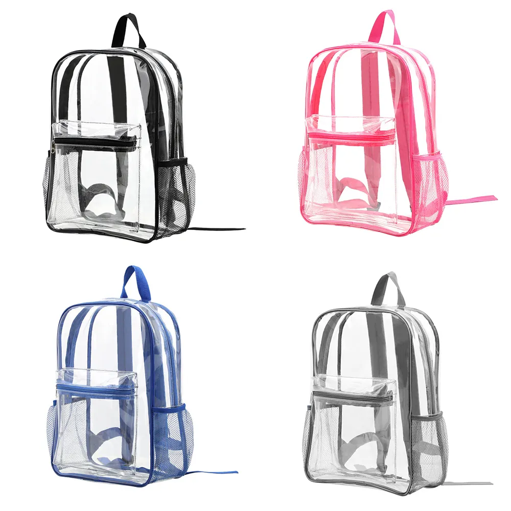 Save Big on Bulk Clear Backpack Stadium Approved Clear Book Bags Near Me:  Transparent PVC Backpack, Stadium Approved See Through Daypack For  Students,