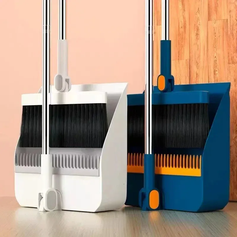 SUGARDAY Broom And Dustpan Combo Set With Long Handle For Home Floors