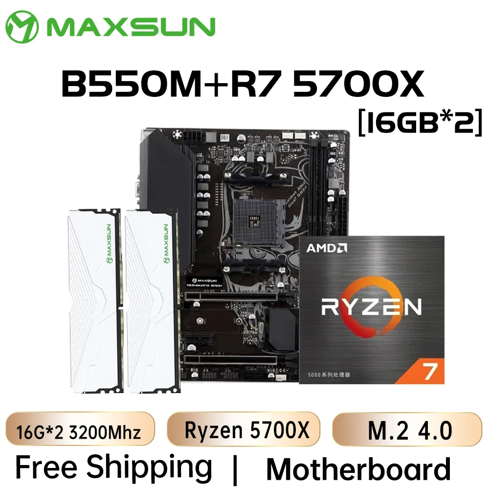 DHgate.com:MAXSUN B550M Motherboard with AMD Ryzen 7 5700X CPU 