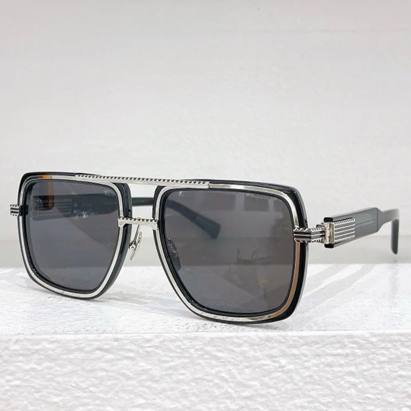 Oversized Square Metal Frame Sunglasses UV Protection Metal Square Frame Sunglasses Big Tr90 Double Bridge  main image 4