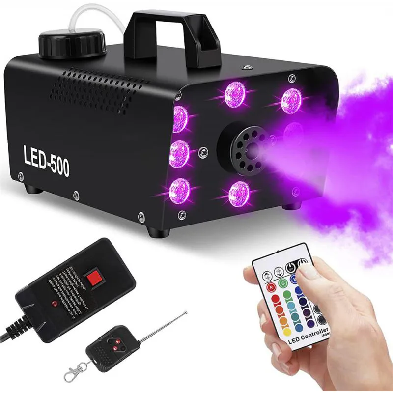 Fuzzix F509LW Party Rookmachine 500 Watt met 9 RGB LEDs en draadloze Fuzzix F509LW Party Rookmachine 500 Watt met 9 RGB LEDs en draadloze