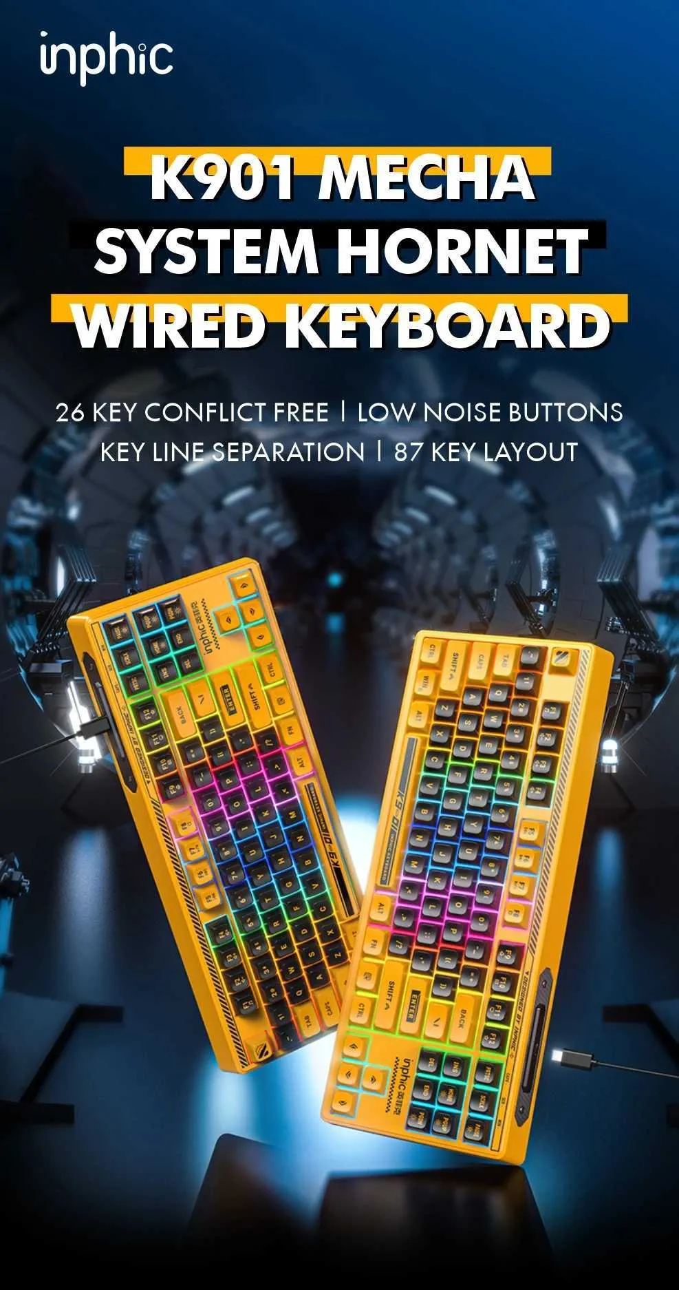 Compact Wired Keyboard: 87-Key Layout Guide for Desktops