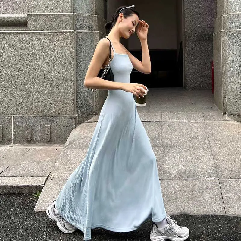 Solid Color Loose Suspender Casual Dress for Women Street Style Basic  Casual Dresses from Dhgate Basic & Casual Dresses - price 28.31
