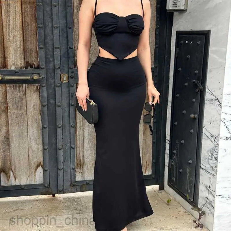 Summer Women's Solid Color casual Dress Set with Strap Wrap and Hip - Fashionable Long Wrap Chest Dress Summer Women's Solid Color casual Dress Set with Strap Wrap and Hip - Fashionable Long Wrap Chest Dress