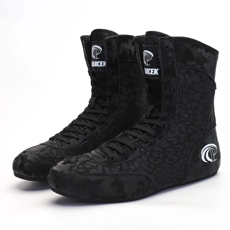 Wrestling Boots Men Women Tall Boots With Rubber Sole, Pro