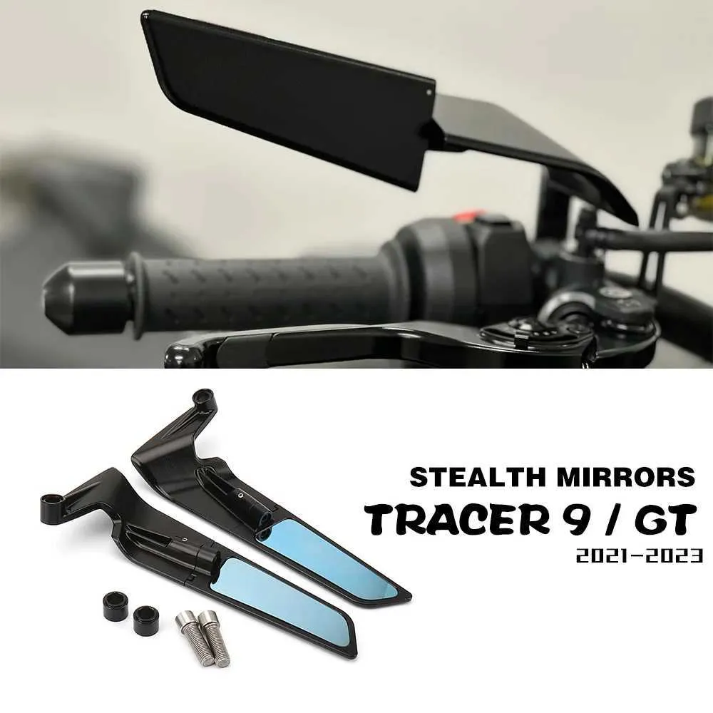 Motorfietsspiegels voor Tracer 9gt Tracer9 Tracer 9 Gt, Wind Wing Stealth- Zijspiegels Verstelbare Draaibare Zijspiegels High Definition-Spiegel Motorfietsaccessoires,A/White Glass
