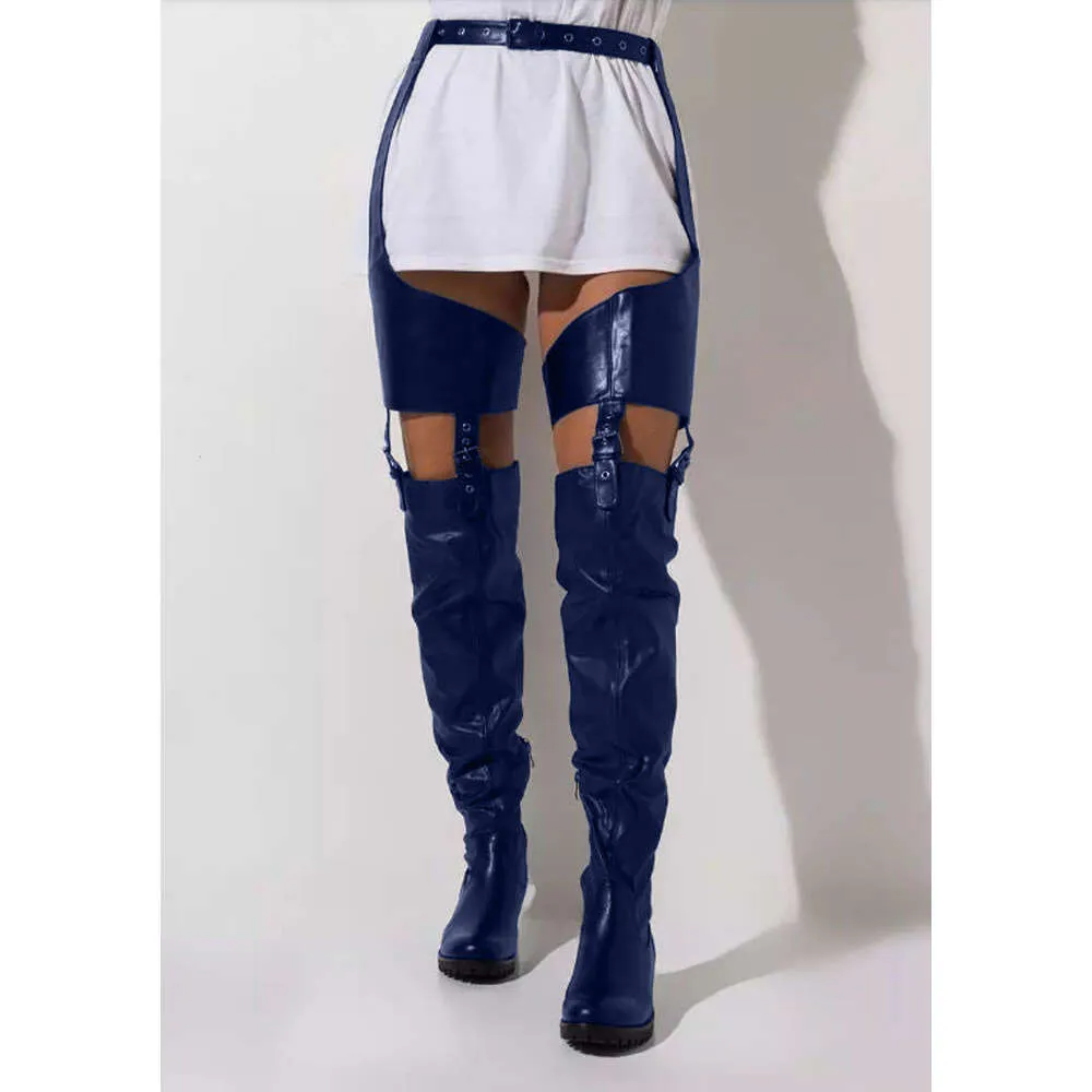 Chunky Knee High Boots For Women 2021 Collection Low Heel Belt Thigh High PU Leather Over The Knee Style Size 46 From Factory Alariceeny Bulk 55.02 DHgate.Com