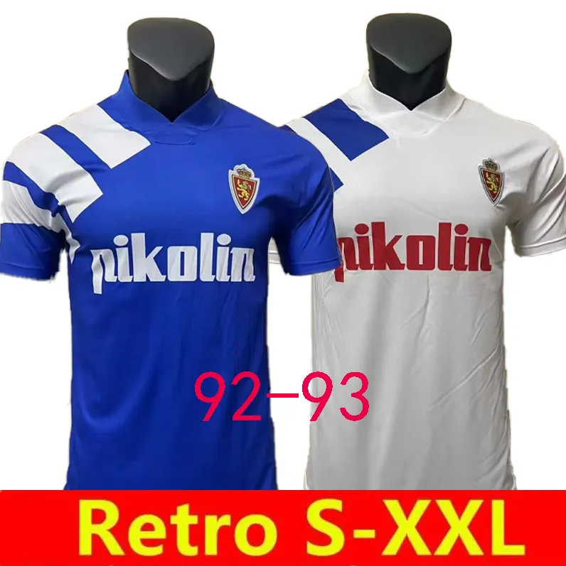 92 93 Real Zaragoza Raton Mens Soccer Jerseys 1992 1993 Narvaez Zapater ...