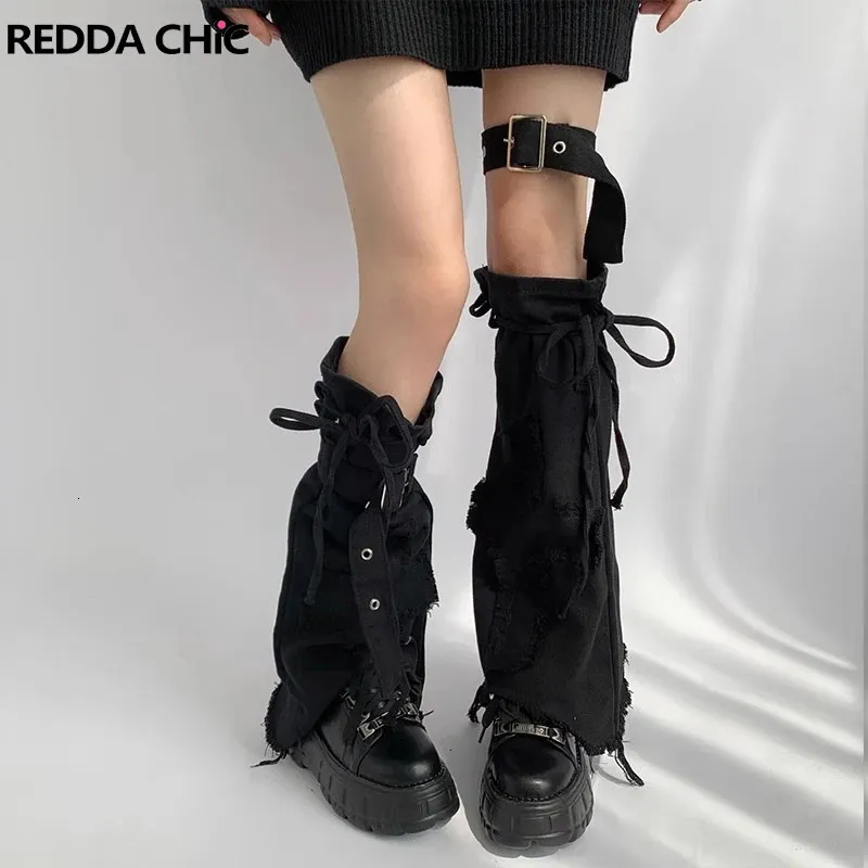 Knee High Winter Boots Women: Star Accented Knit Leg Warmers and Boots  Cover Solid Gray Thigh High Socks for Goth Lolita Fashion - Main Image