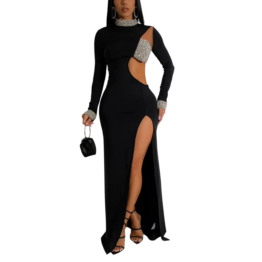 Bodycon Party Dress Women s Floor-Length Long Sleeve Rhinestone Maxi  Evening Dress from Dhgate Urban Sexy Dresses - price 32.36