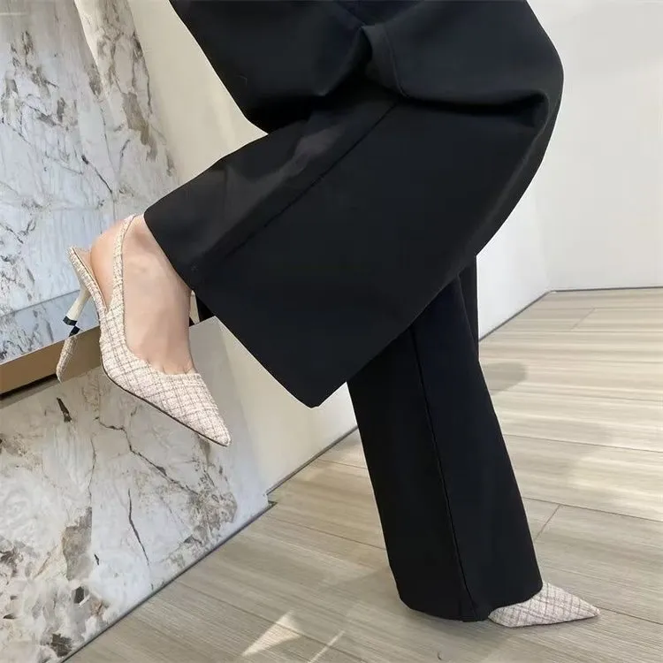 Heel with High and Fine Heels Pointed Sandals for Women's 2024 Summer New Back Empty Headed Large Size Single Shoes 01_voghion.com