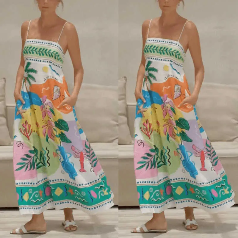 2024 Summer New Womens Sexy Positioning Print Halter Sleeveless Dress  S240614 From Hoodies011, $8.59 | DHgate.Com