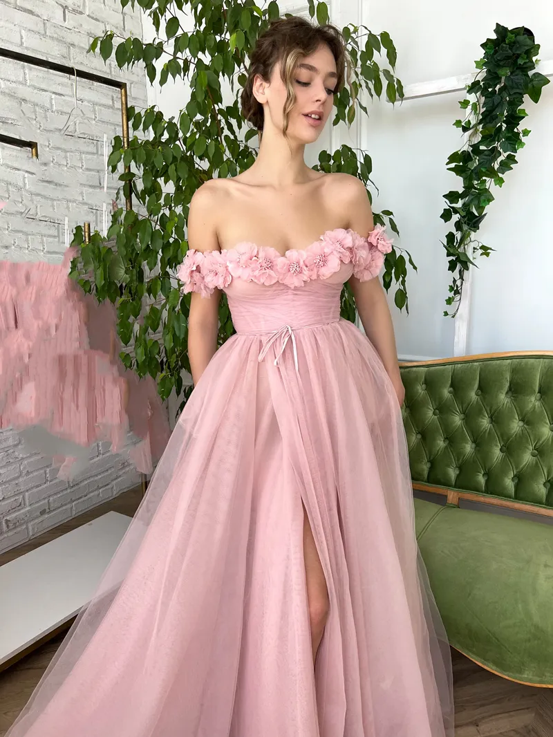 A-line Off Shoulder Prom Dresses, Elegant Newest 2024 Long Prom Dresses, Appliques Tulle Party Dresses A-line Off Shoulder Prom Dresses, Elegant Newest 2024 Long Prom Dresses, Appliques Tulle Party Dresses