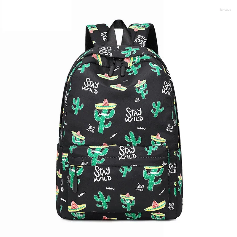 Stay Wild Cactus Desert Plants Printed Backpacks Near Me Sweet Bag For School Students Boys And Girls Ideal For Travel And Daily Use From Liehuzuo 28.05 DHgate.Com