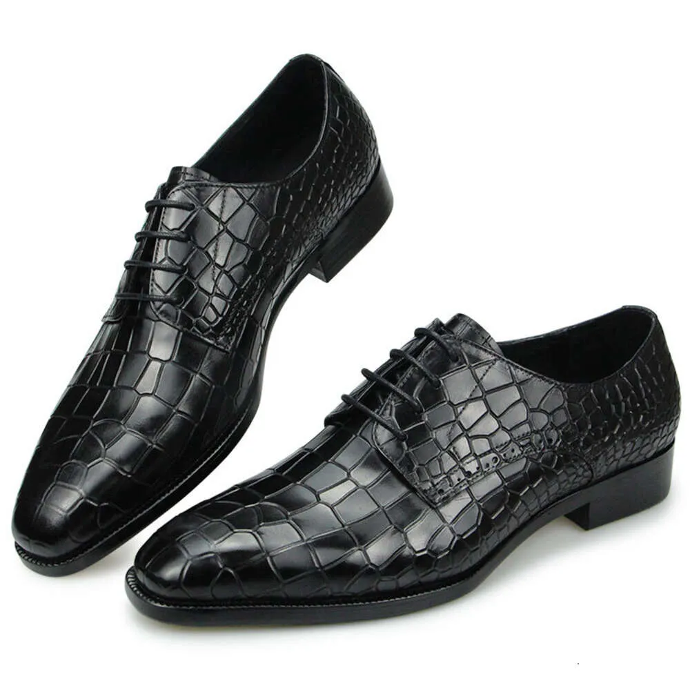 Wholesale Mens Genuine Leather Alligator Print Oxford Dress Shoes, Cap Toe,  Platform Heel Waterproof, Extra Wide E+ Width, Rubber Outsole, Lace Up For  Spring And Fall Daily Wear At Only $62.35 |