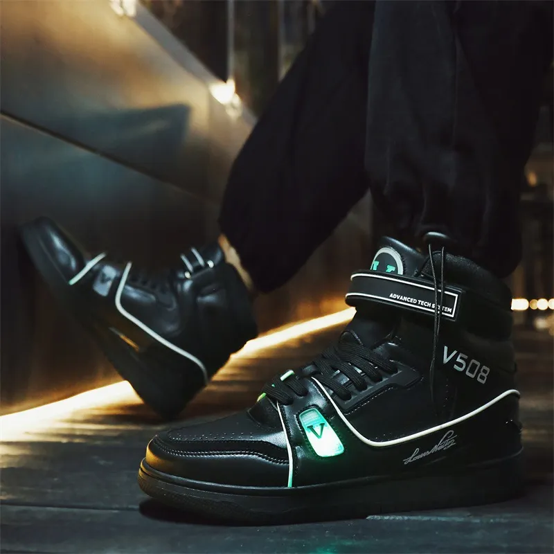 High Top Louis Vuitton Led Sneakers Mens Versatile Running Shoes