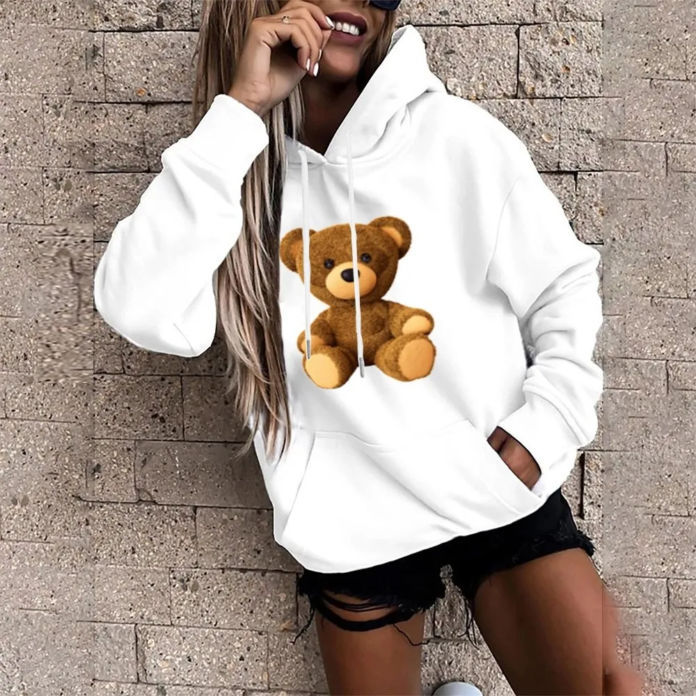 DHgate.com:Womens Autumn Hoodies: Cute Bear Print, Long