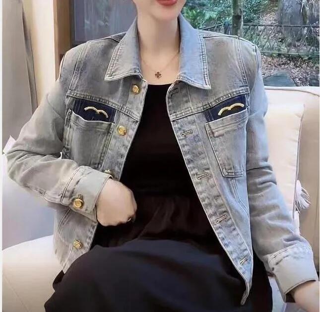 Luxurious Embroidered Half Of Letter C Denim Ladies Summer Jackets For Women Designer Long Sleeve Lapel Neck Jeans Coat 2024C From Cart666 28.65 DHgate.Com
