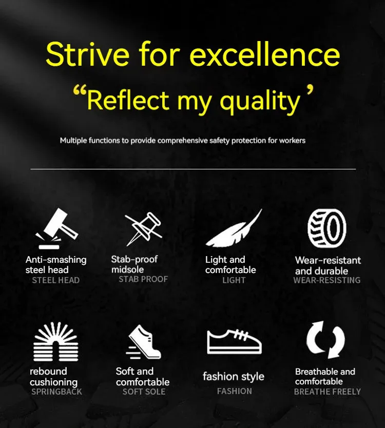 Sicherheitsschuhe Herren Leichte Sneaker Stahlkappe Antismash Arbeitsstiefel Pannensichere Schutzstiefel 240613_voghion.com