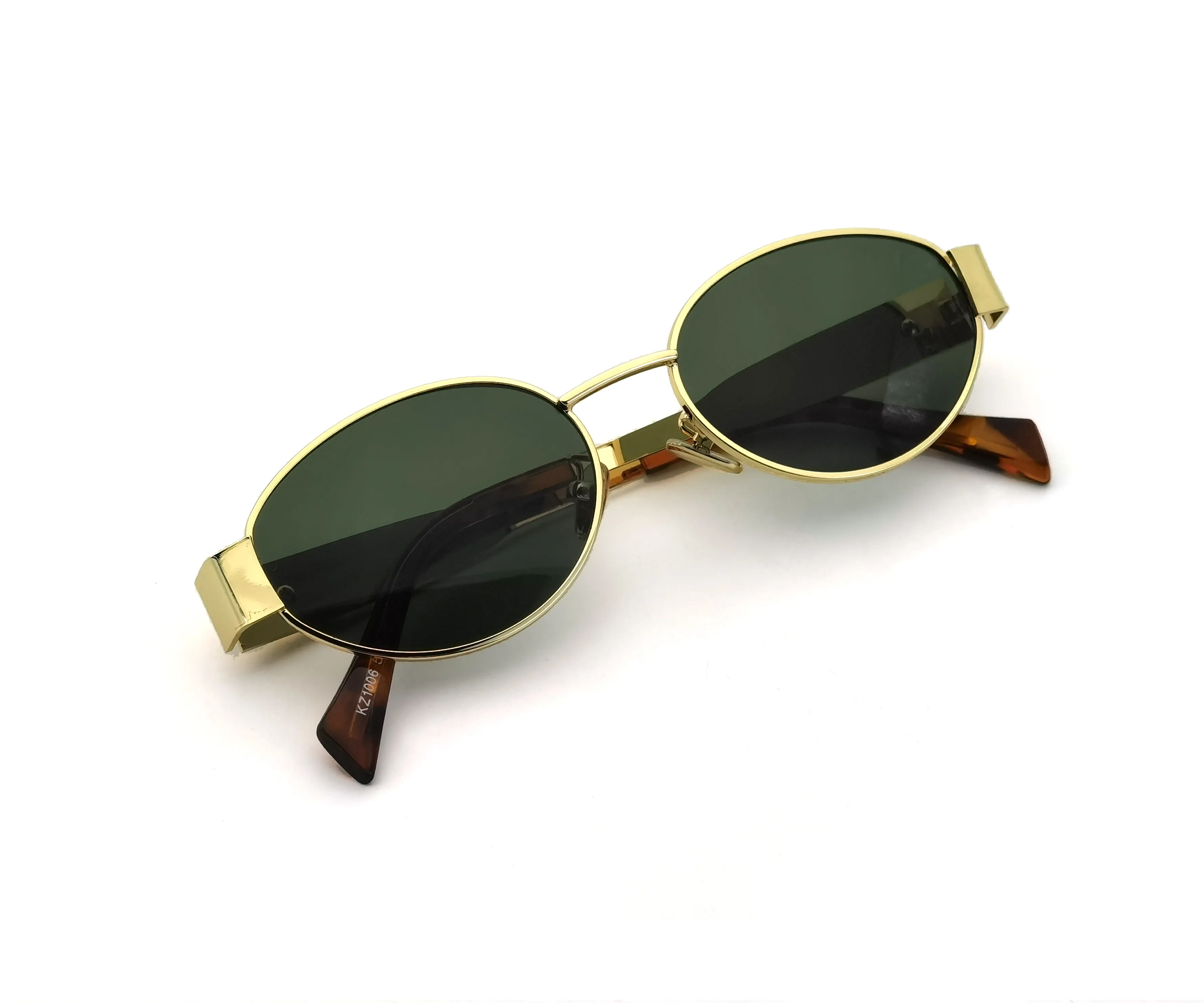 Retro Oval Sunglasses With Metal Frame For Driving &... From  display picture 2