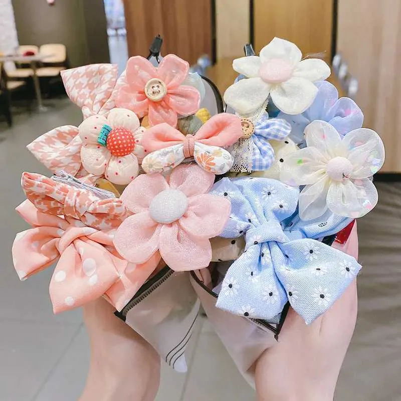 Pink Cloth Bow Hair Clips Set for Girls 3-8 Years Old, Pink  display picture 3