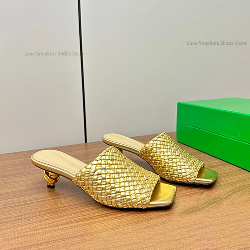 Wholesale Womens Mule Slippers Woven Leather Heeled Mules, Open Square Toe  Slip On Sandals, Knot Embellished Outdoor Ladies Dress Mules Shoes With Box  At Only $45.55 | DHgate.Com