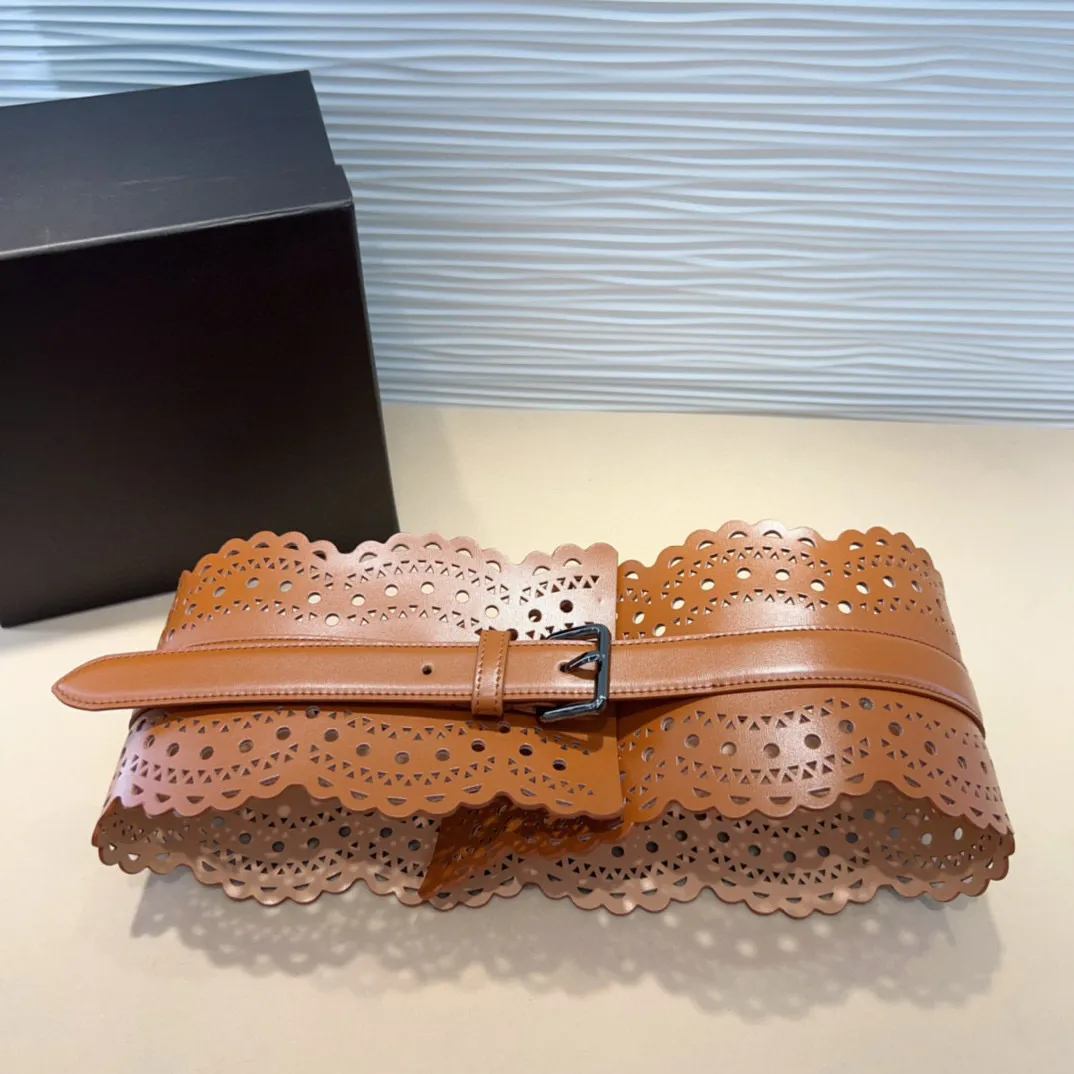 Designer Genuine Leather Waist Belt for Women with Hollow  display picture 1