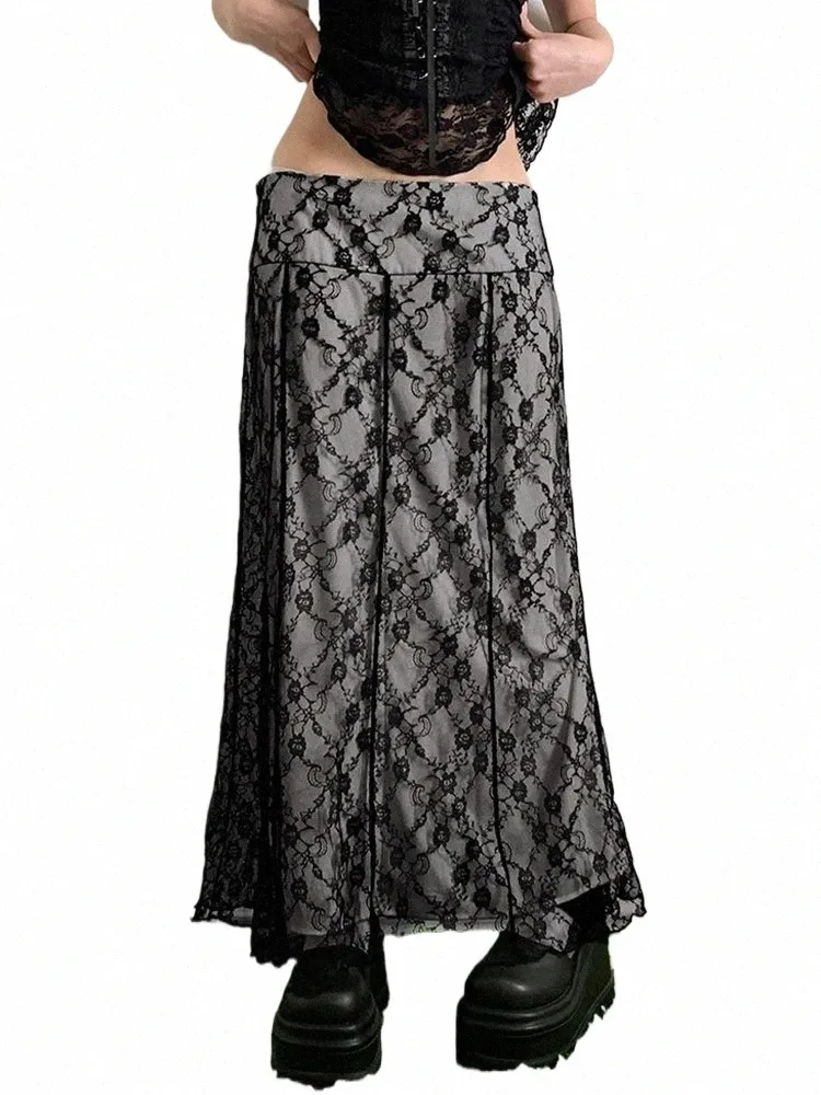 Fairycore Floral Lace Skirt: Harajuku Stitched Patchwork, Y2K Aesthetic,  Autumn Women's Clothing