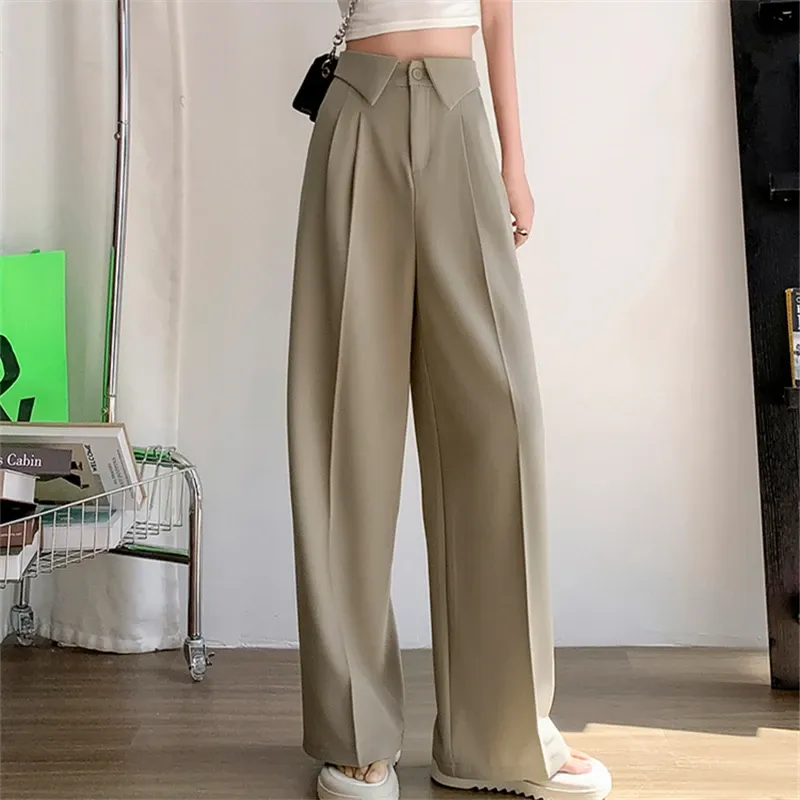 New Solid High Waist Womens Wide Leg Capri Pants Lightweight Polyester  Casual Office Trousers Size 23 from Dhgate Women's Pants & Capris - price  41.6