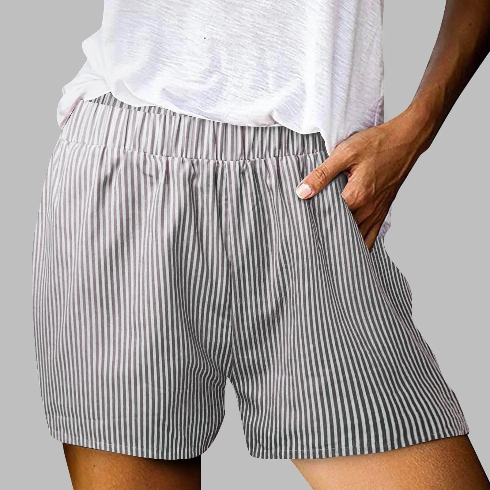 DHgate.com:Womens Y2K Striped Pajama Shorts: Cozy Elastic