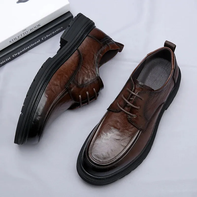 Wholesale Mens Leather Soled Shoes Autumn Business Dress Shoes