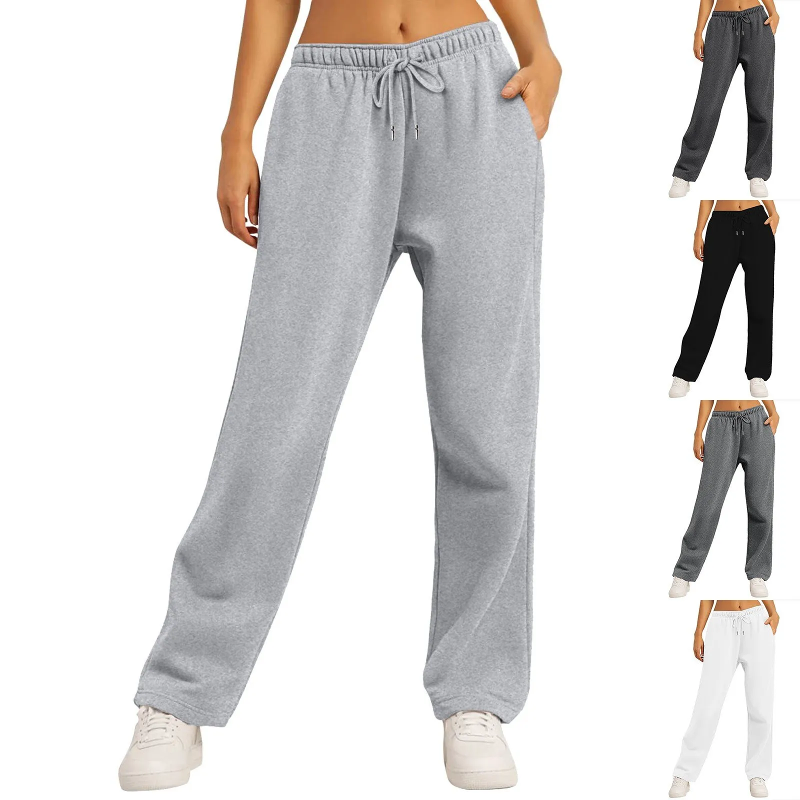Straight leg fleece pants deals