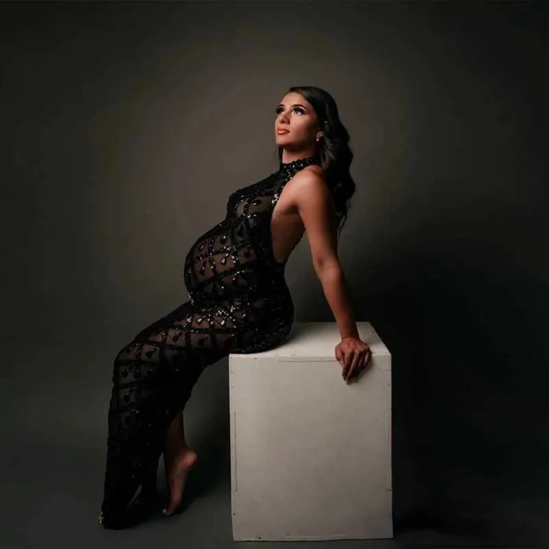 sexy clothes for pregnant women Pregnancy Women Photography Maternity Dresses Sexy Transparent Sleeve  Clothes main image 1