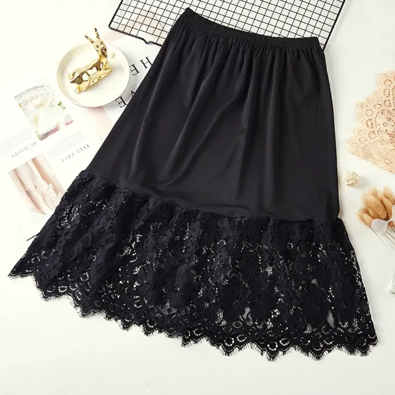 Womens Lace Underskirt Petticoat Knee-Length Polyester Casual A-Line Skirt  for Spring Beach from Dhgate Skirts - price 8.04