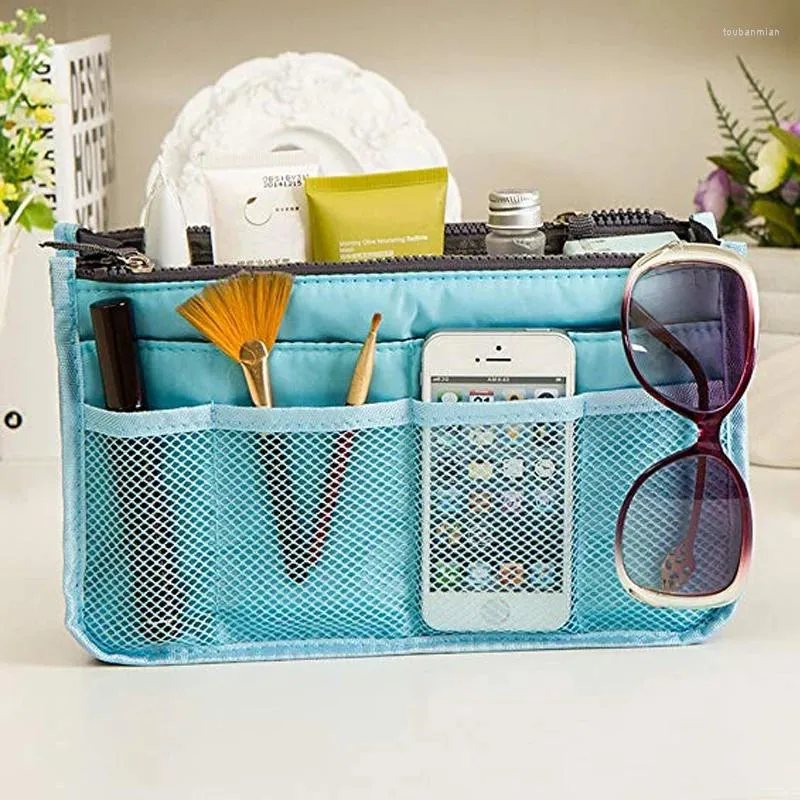 Multi Pocket Nylon Purse Organizer For Womens Travel Handbags Large