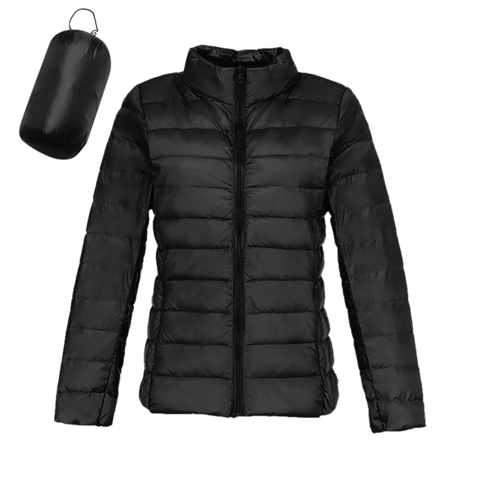 Winter Ultralight Short Duck Down Parka Coat for Women with Long