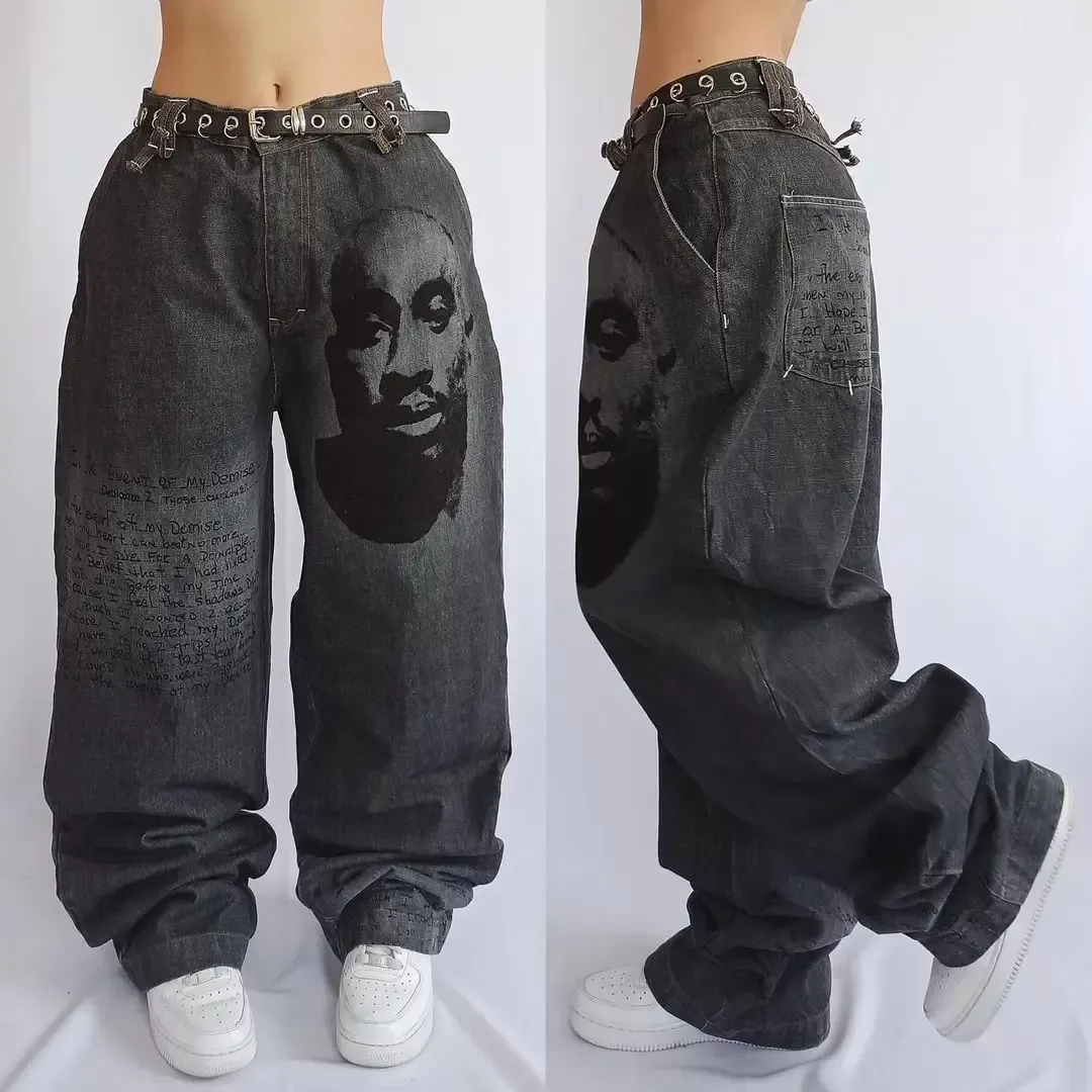 DHgate.com:Harajuku Street Vintage Baggy Jeans - Black DHgate.com:Harajuku Street Vintage Baggy Jeans - Black
