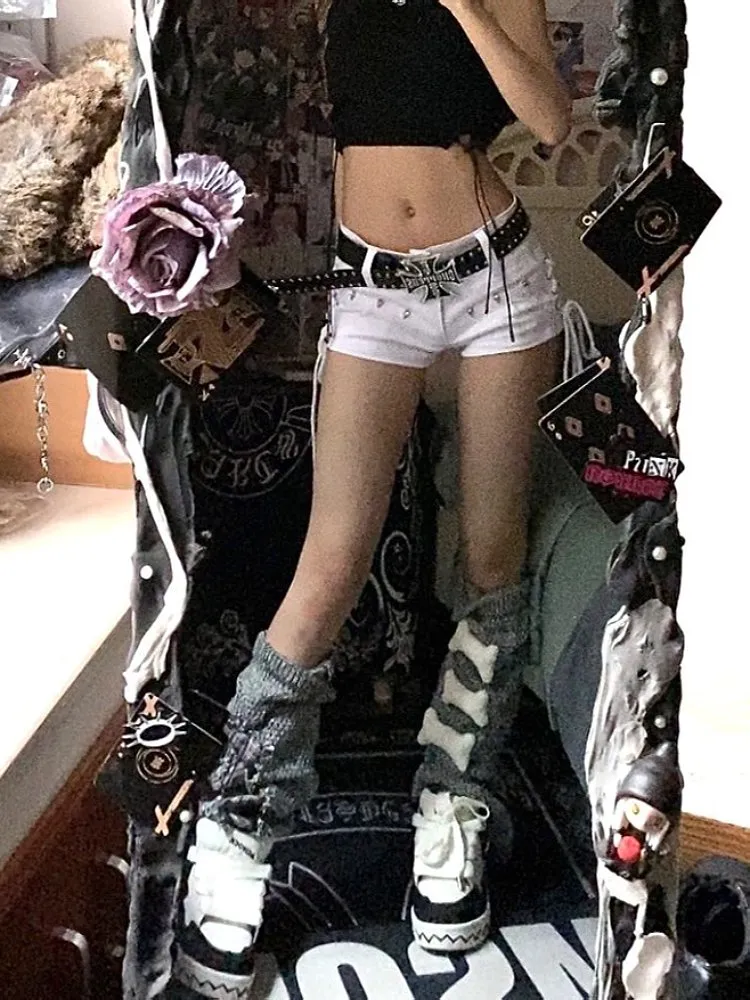 DHgate.com:Y2K Grunge Denim Low-Rise Shorts: Retro 2000s DHgate.com:Y2K Grunge Denim Low-Rise Shorts: Retro 2000s